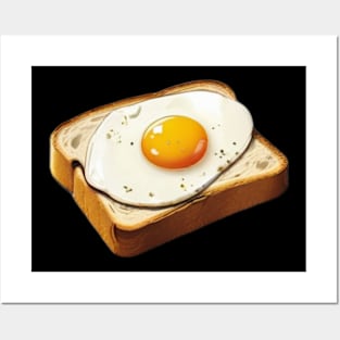 Egg Fried Sandwich Bread Toast Vintage Yummy Kawaii Coffee Japan Japanese Posters and Art